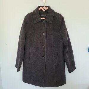 London Fog Women's Black Pea Coat 60% Wool Blend